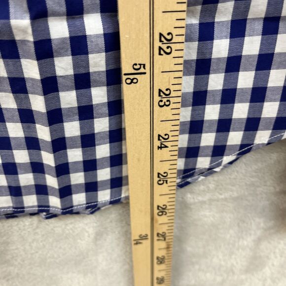Untuckit Dress Shirt Women’s 12 L Gingham Plaid Button Up Blue 100% Cotton New - Picture 5 of 5